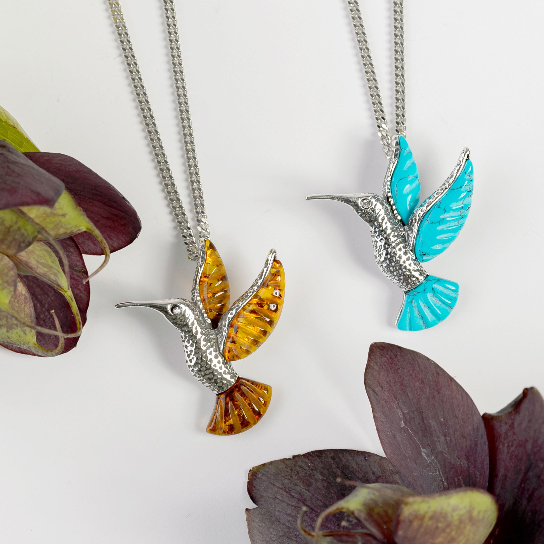 Sterling silver hummingbird on sale necklace