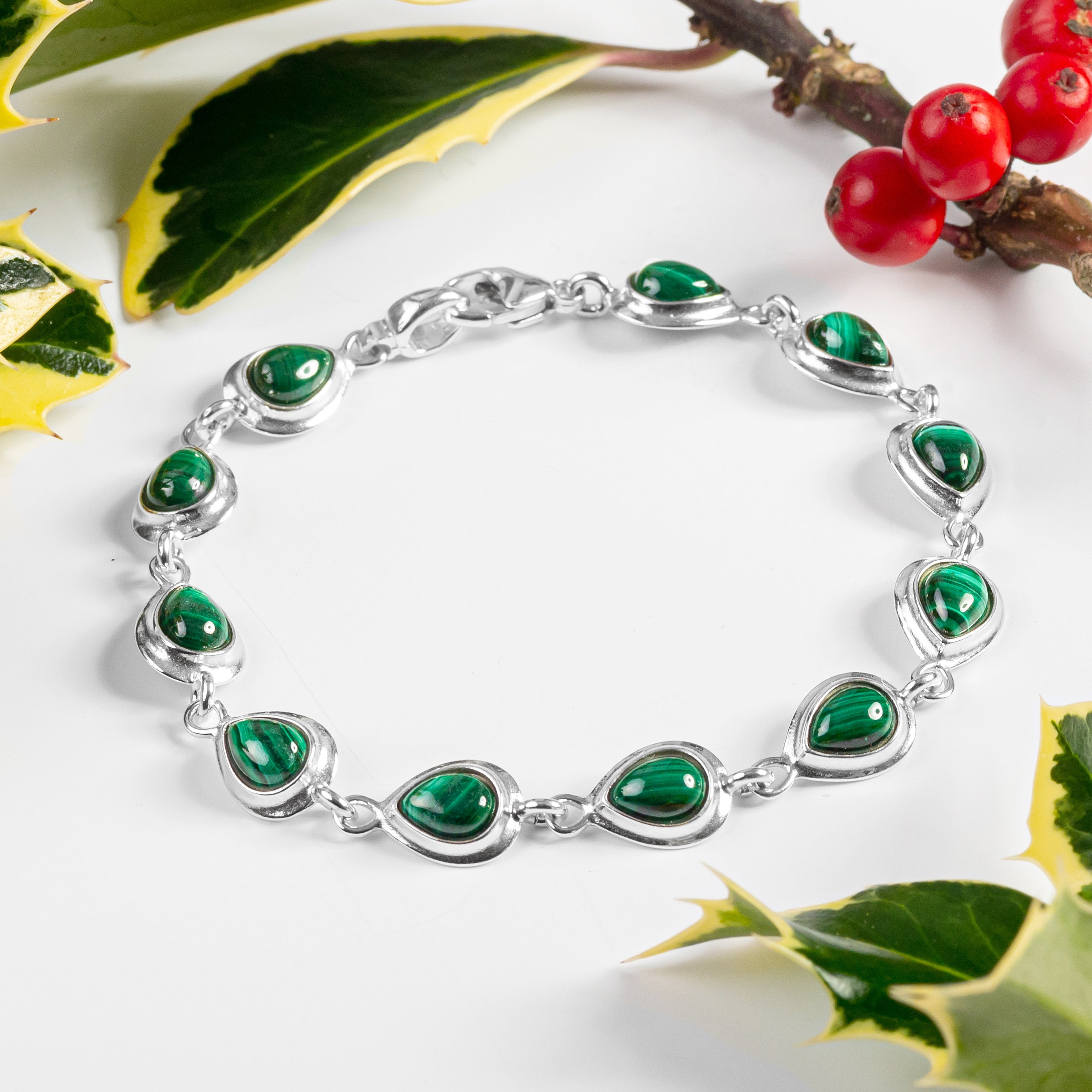 Silver on sale malachite bracelets