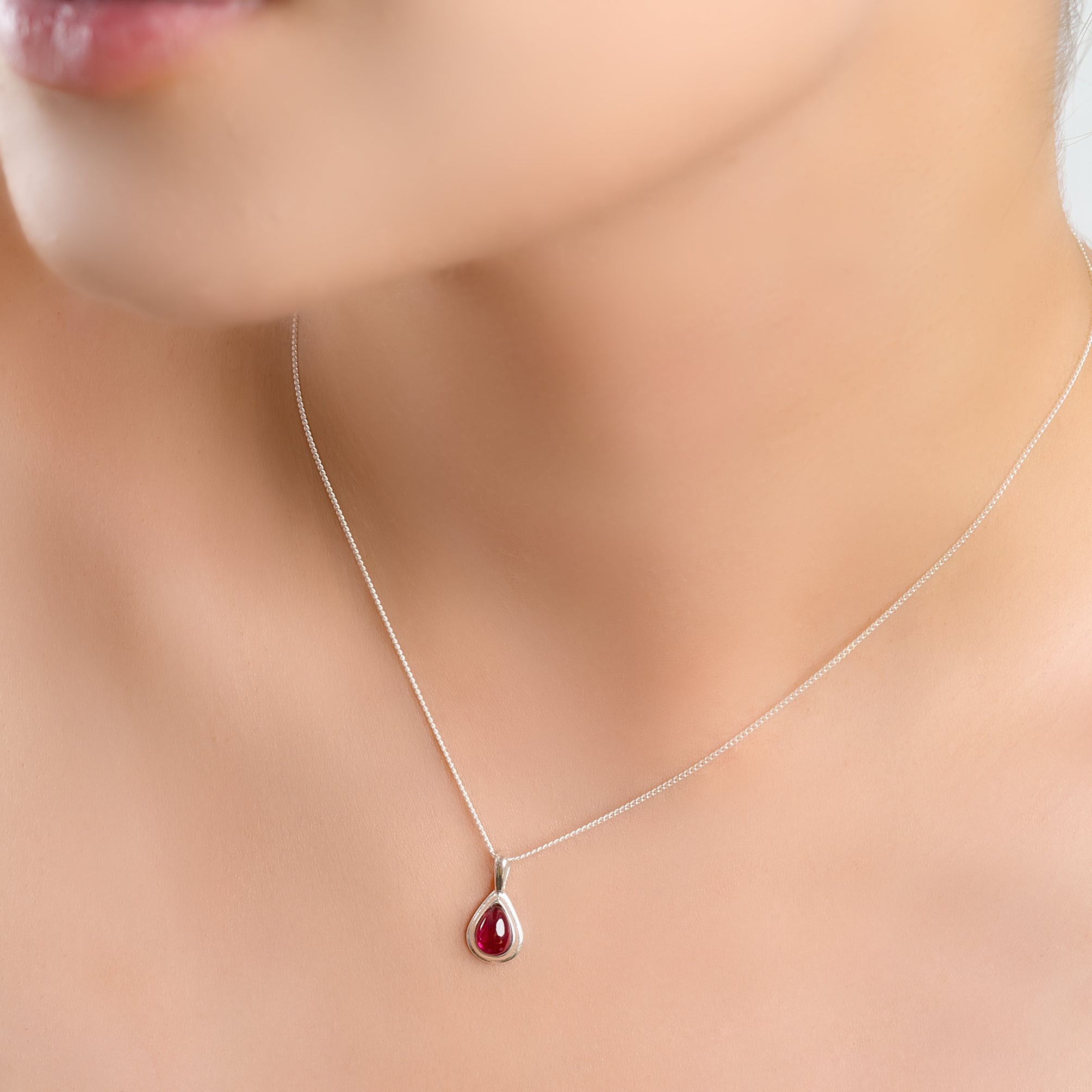 Garnet teardrop sale necklace